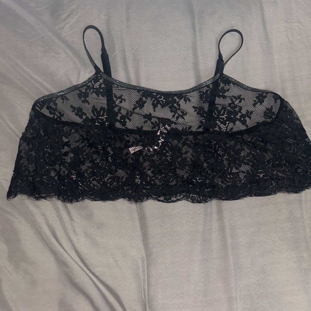 Victoria's Secret Black Floral Lace Top